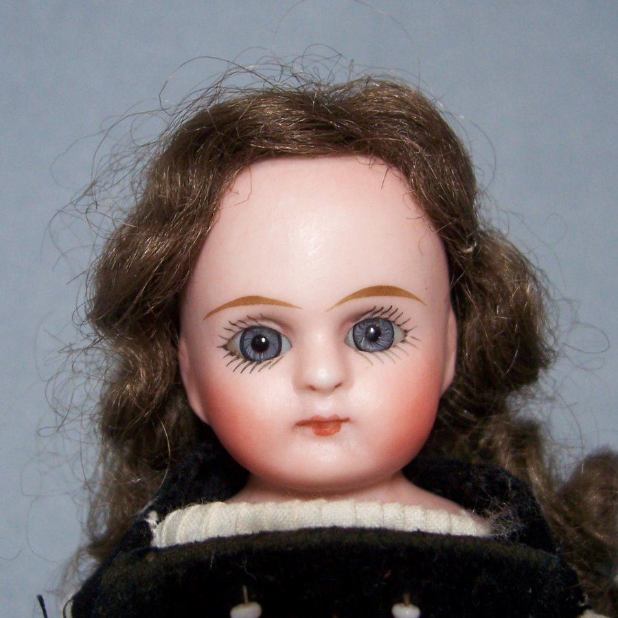 8" Solid Dome German Doll ~ in Glass Dome with Chest 8" Solid Dome German Doll ~ in Glass Dome with Chest