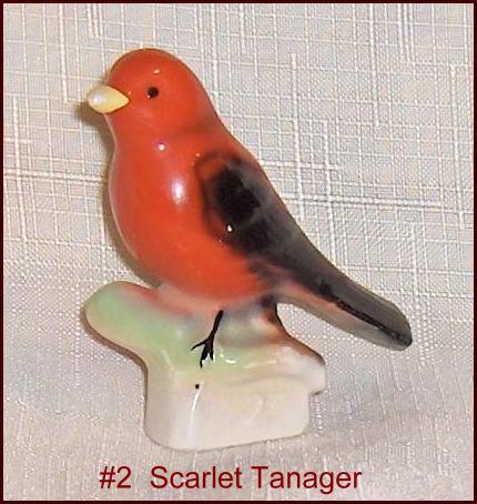 Scarlet Tanager Semi-Porcelain Figurine Canadian Tenderleaf Tea Premium #2 Scarlet Tanager Semi-Porcelain Figurine Canadian Tenderleaf Tea Premium #2