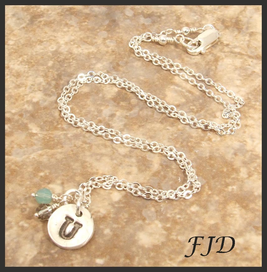"Monograms" Fine and Sterling Silver Initial Necklace - MADE TO ORDER "Monograms" Fine and Sterling Silver Initial Necklace - MADE TO ORDER