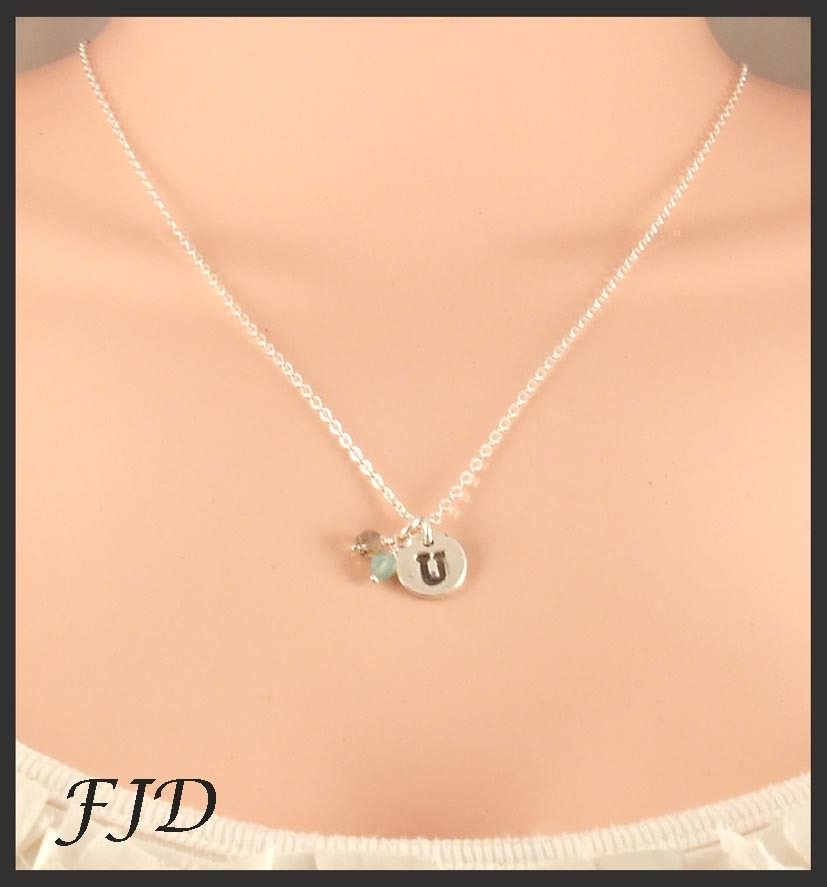 "Monograms" Fine and Sterling Silver Initial Necklace - MADE TO ORDER "Monograms" Fine and Sterling Silver Initial Necklace - MADE TO ORDER