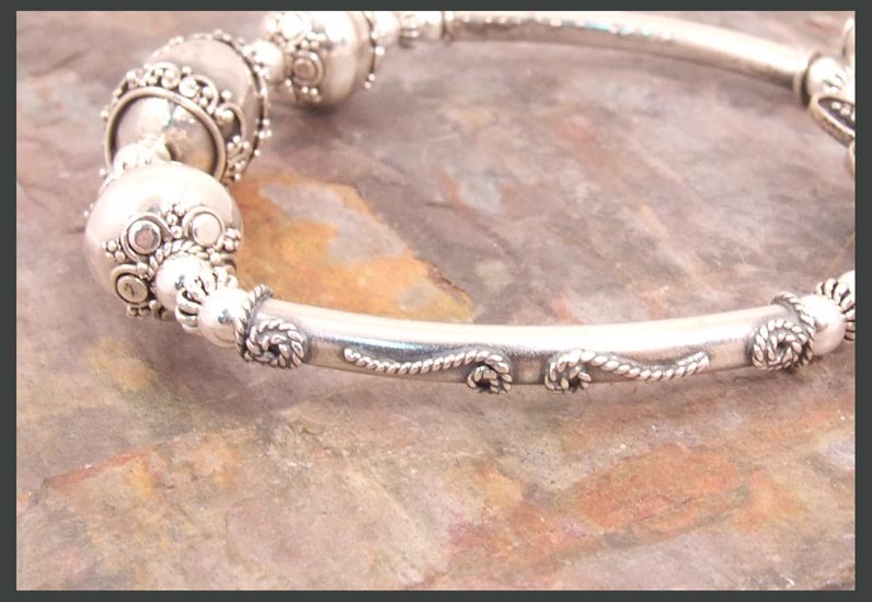 Bali Bangles - Balinese Silver and Sterling Silver Bracelet Bali Bangles - Balinese Silver and Sterling Silver Bracelet
