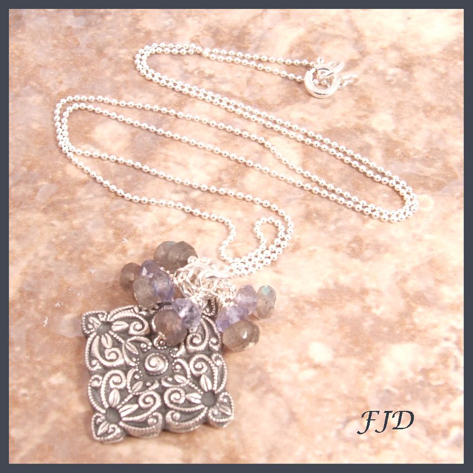 Fine Silver and Gemstone Necklace Fine Silver and Gemstone Necklace