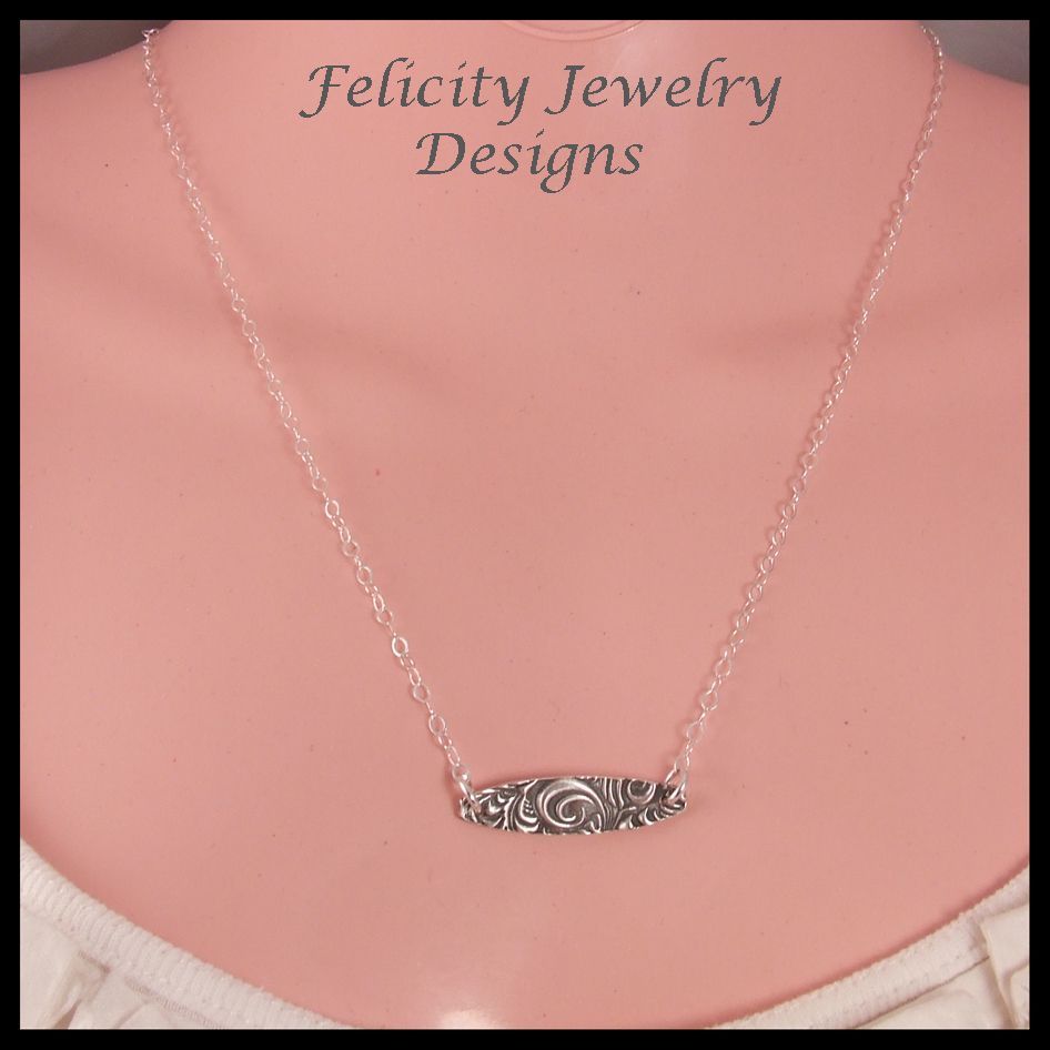 "Mya" - Fine and Sterling Silver Bar Necklace "Mya" - Fine and Sterling Silver Bar Necklace