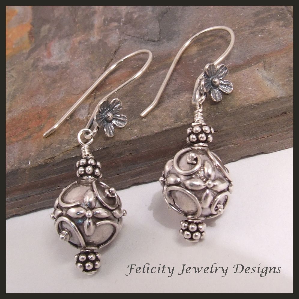 Balinese and Sterling Silver Earrings Balinese and Sterling Silver Earrings