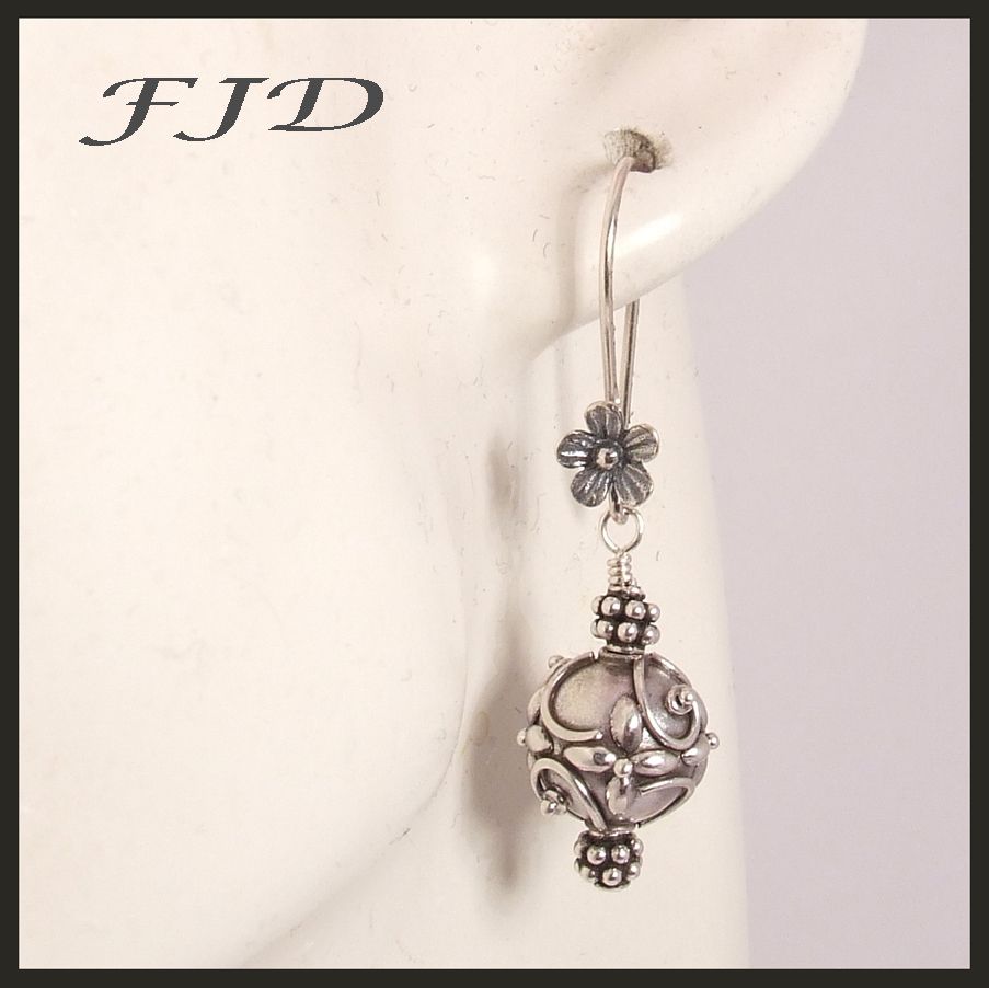 Balinese and Sterling Silver Earrings Balinese and Sterling Silver Earrings