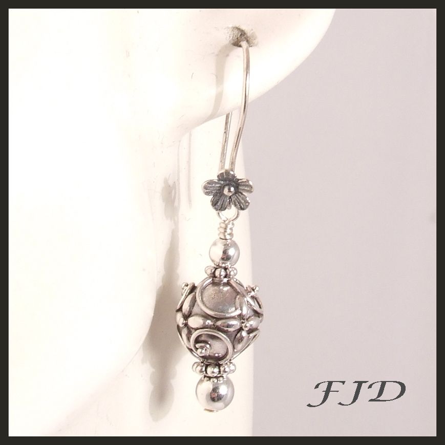 Balinese and Sterling Silver Earrings Balinese and Sterling Silver Earrings
