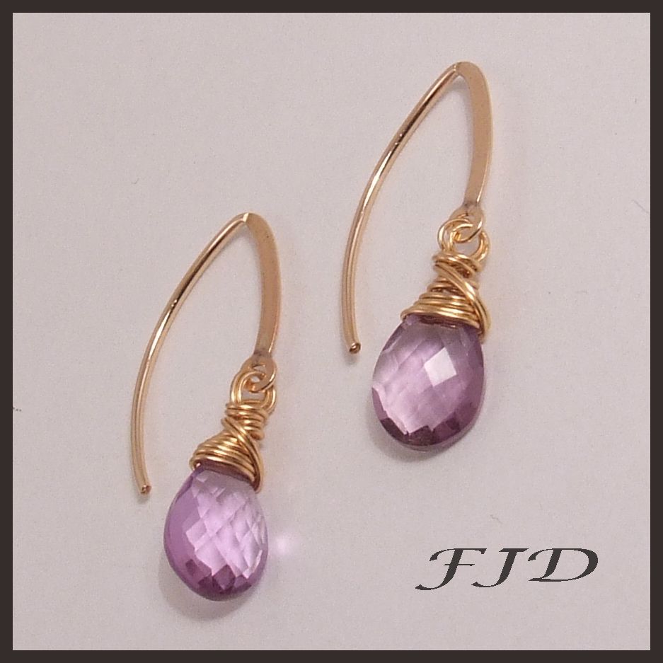 Amethyst and Gold Earrings Amethyst and Gold Earrings