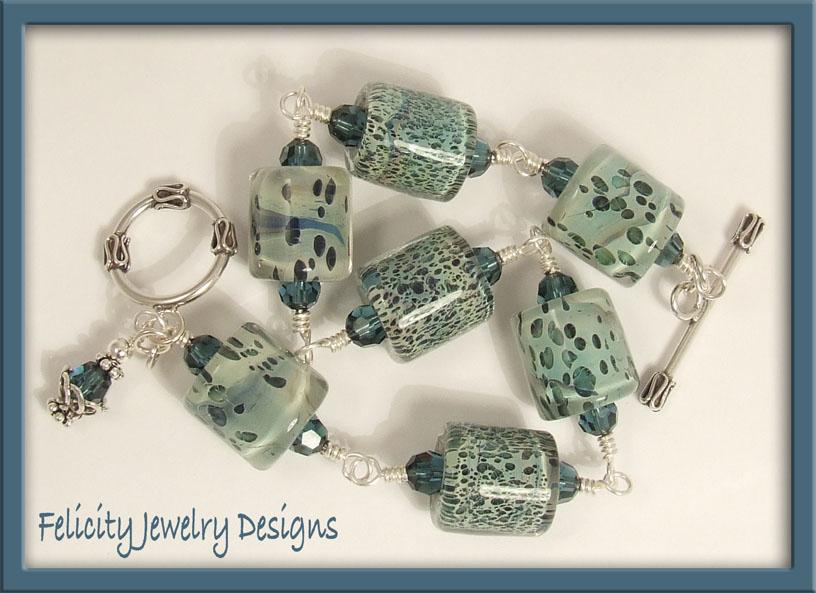 Customized "Wish Bracelet" - Borosilicate Lampwork Glass and Sterling Silver Bracelet Customized "Wish Bracelet" - Borosilicate Lampwork Glass and Sterling Silver Bracelet