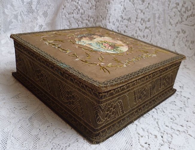 1900 French Silk Ribbon Embroidery Box ~ Vanity, Boudoir, Sewing 1900 French Silk Ribbon Embroidery Box ~ Vanity, Boudoir, Sewing