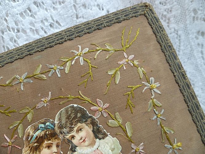 1900 French Silk Ribbon Embroidery Box ~ Vanity, Boudoir, Sewing 1900 French Silk Ribbon Embroidery Box ~ Vanity, Boudoir, Sewing