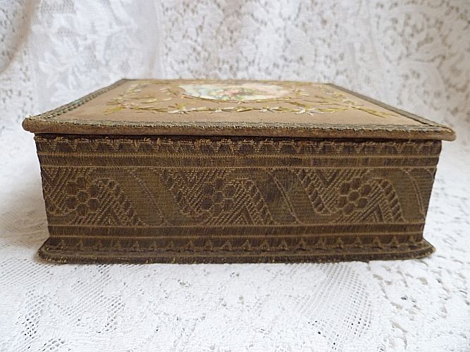 1900 French Silk Ribbon Embroidery Box ~ Vanity, Boudoir, Sewing 1900 French Silk Ribbon Embroidery Box ~ Vanity, Boudoir, Sewing
