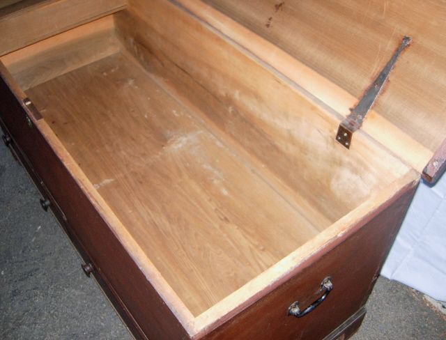 Country Chippendale Two-Drawer Dower/Blanket Chest in Old Red Paint Country Chippendale Two-Drawer Dower/Blanket Chest in Old Red Paint