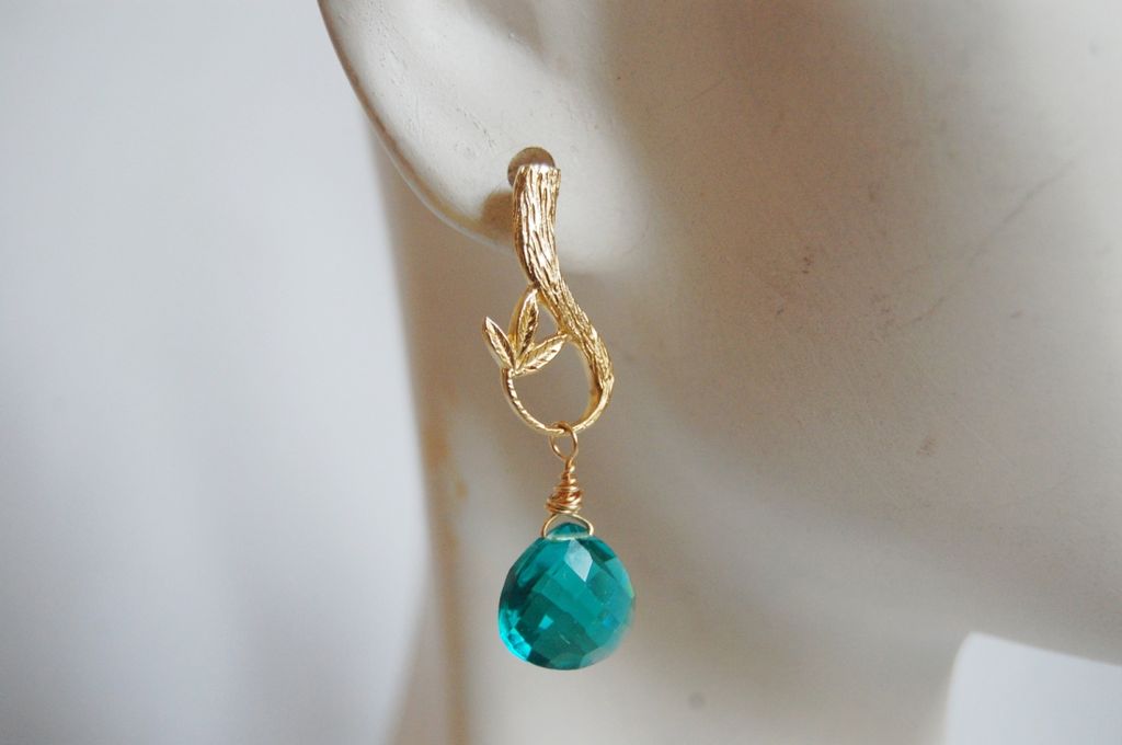 Paraiba Blue Quartz drop earrings Paraiba Blue Quartz drop earrings