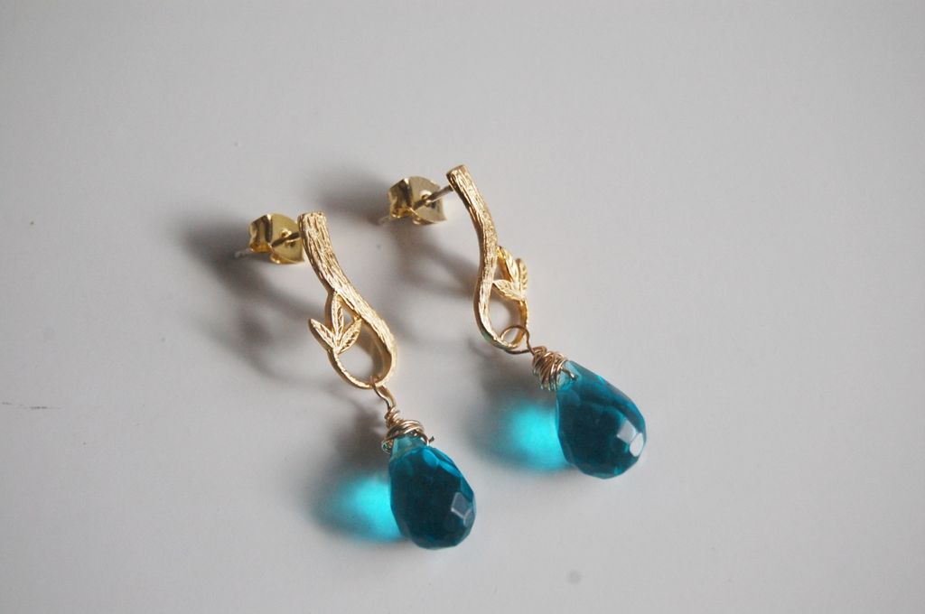 Swiss Blue Quartz dangle Earrings Swiss Blue Quartz dangle Earrings