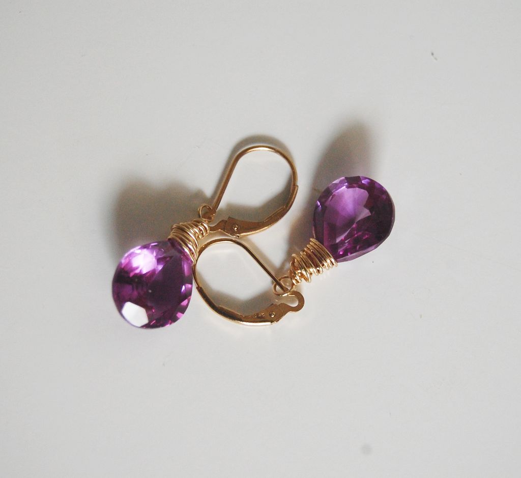 Gemstone ALEXANDRITE Quartz Dangle Drop Earrings Gemstone ALEXANDRITE Quartz Dangle Drop Earrings