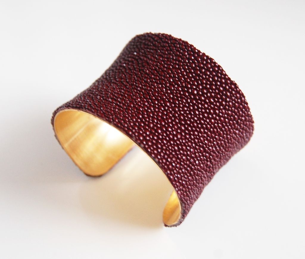 Stingray Bracelet -Maroon Genuine Stingray Leather Cuff Bracelet -2" Concave Cuff Bracelet- Leather Bracelet Stingray Bracelet -Maroon Genuine Stingray Leather Cuff Bracelet -2" Concave Cuff Bracelet- Leather Bracelet