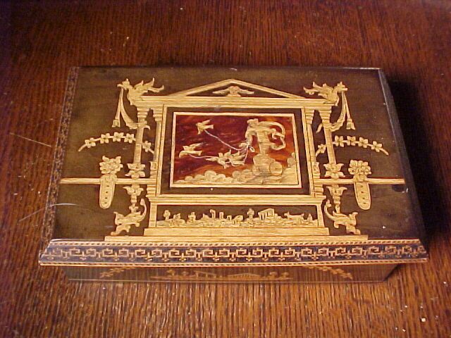 Charming Wood Box With Angels and Birds Charming Wood Box With Angels and Birds