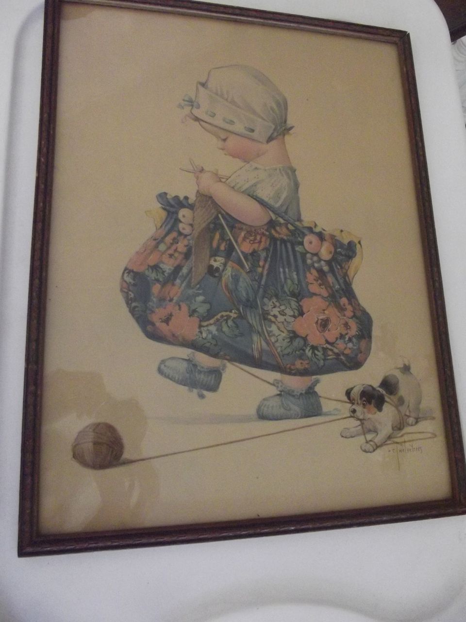 Charles Twelvetrees Print Child and Dog from fhtv on Ruby Lane