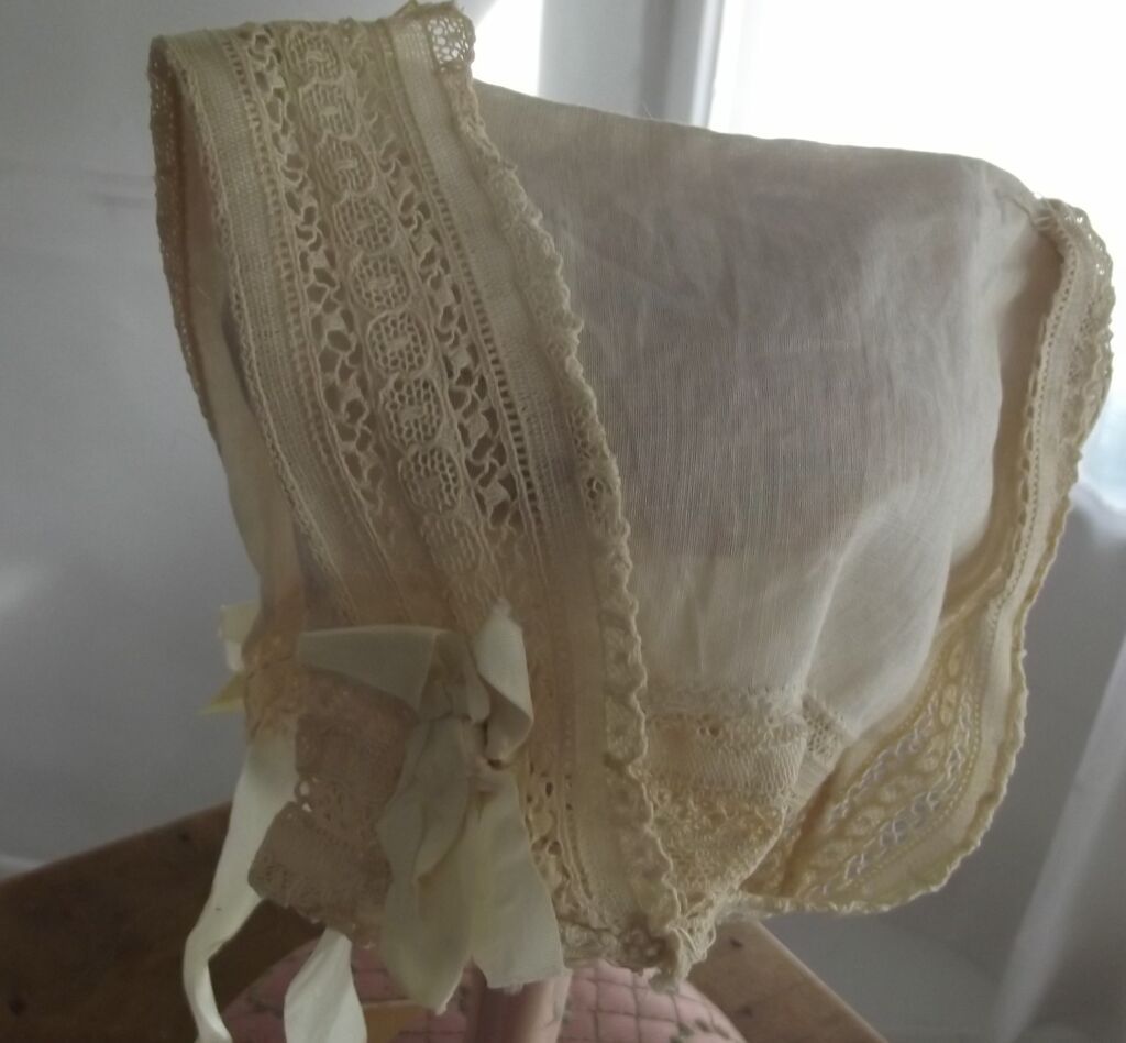 Linen Bonnet For Doll or Baby Linen Bonnet For Doll or Baby