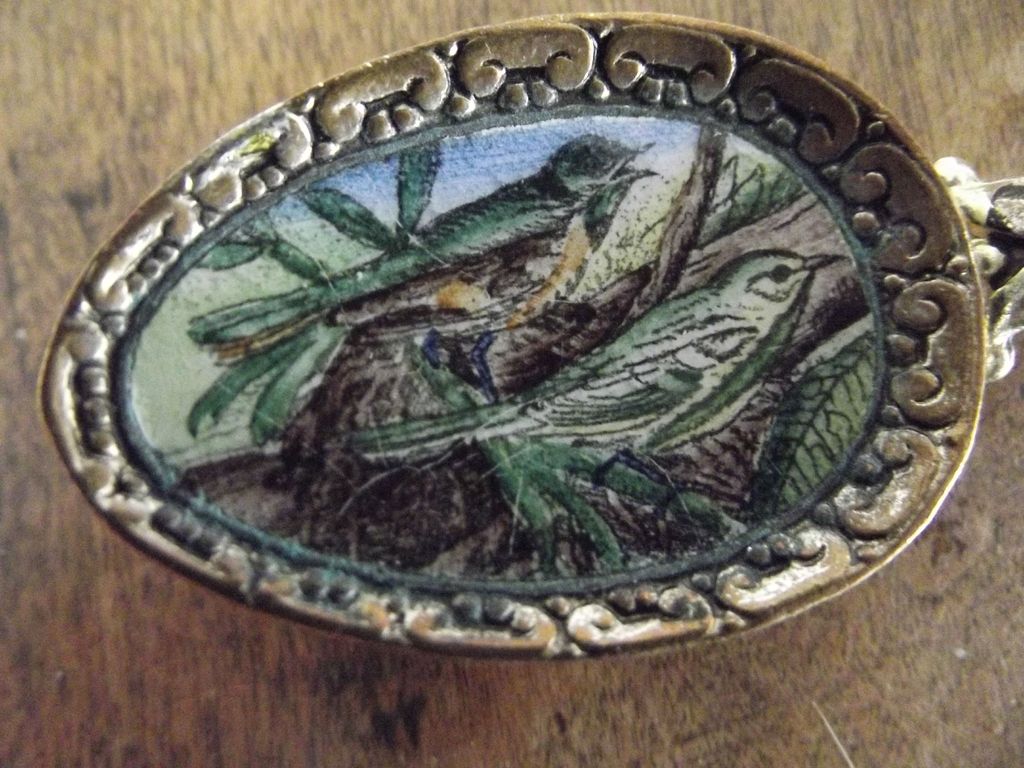Czech Enamel Spoon With Birds Czech Enamel Spoon With Birds