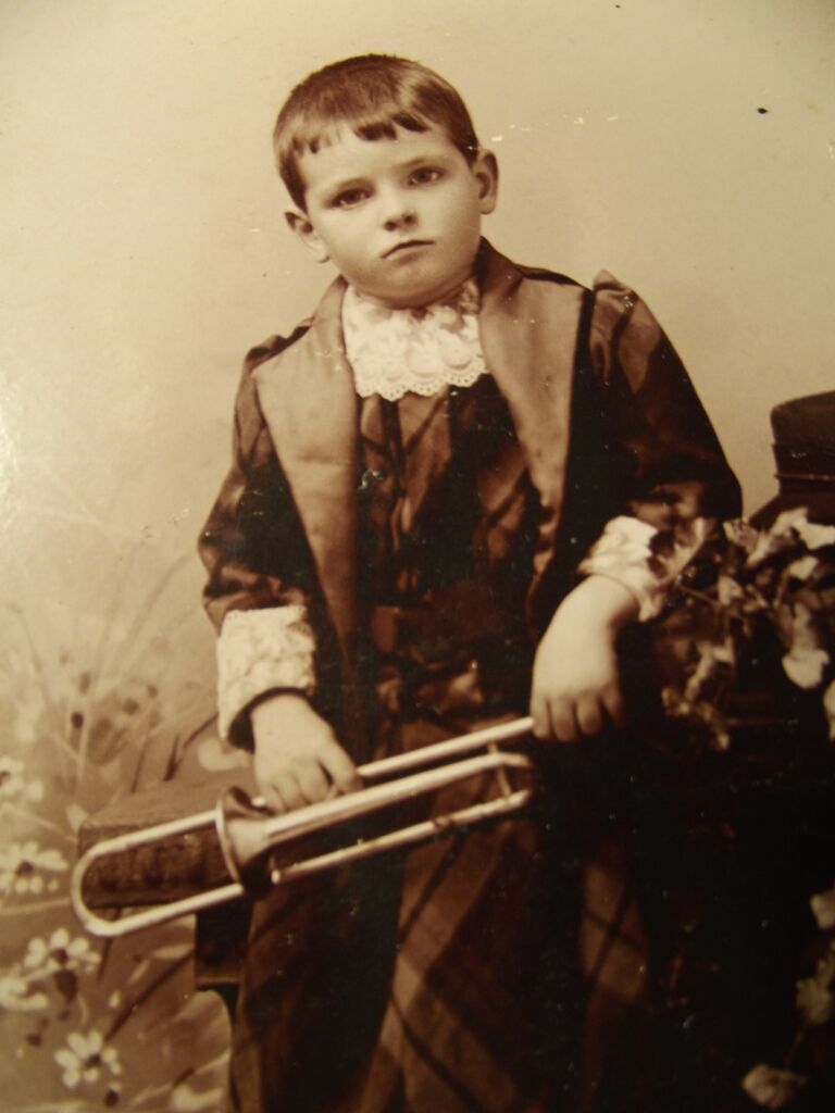 Victorian Cabinet Card Boy With A Horn Victorian Cabinet Card Boy With A Horn