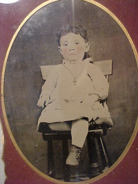 Large Framed Tintype of a Child Large Framed Tintype of a Child