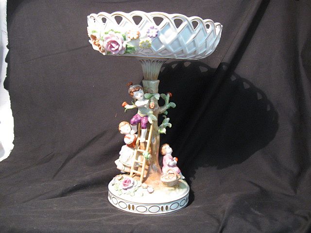 Scherholtz Dresden Compote-/Centerpiece-"Apple Children" Scherholtz Dresden Compote-/Centerpiece-"Apple Children"