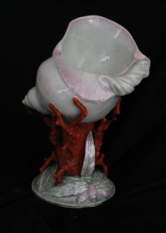 European Porcelain Nautilus Shell Vase European Porcelain Nautilus Shell Vase