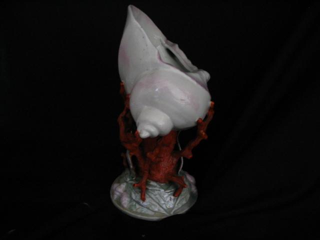 European Porcelain Nautilus Shell Vase European Porcelain Nautilus Shell Vase