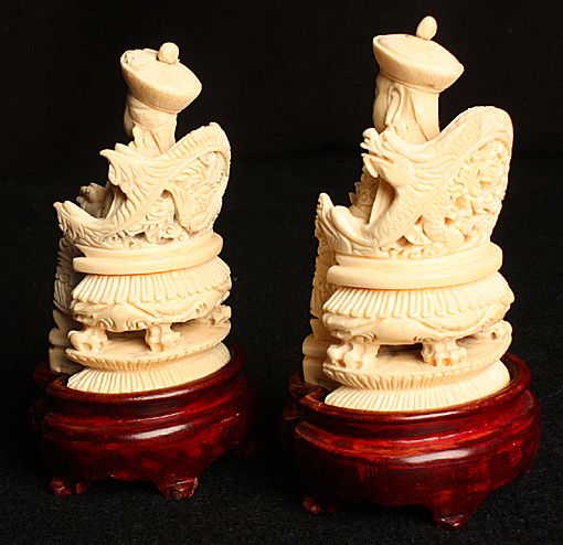 C.1890-1920 SET OF (8) CARVED IVORY CHINESE FIGURES FOR SALE