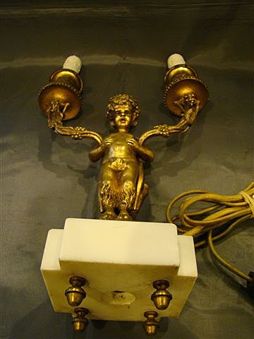 French bronze and marble pair centaur candlestick lamps French bronze and marble pair centaur candlestick lamps
