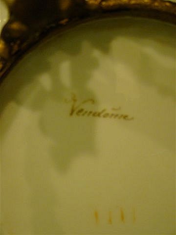 French portrait plate Vendome in ormolu frame French portrait plate Vendome in ormolu frame