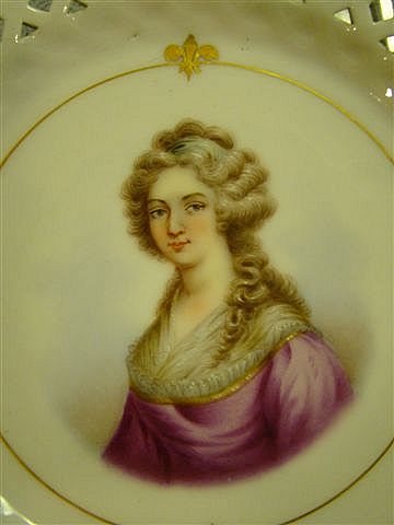 French portrait plate in ormolu frame titled Provence French portrait plate in ormolu frame titled Provence
