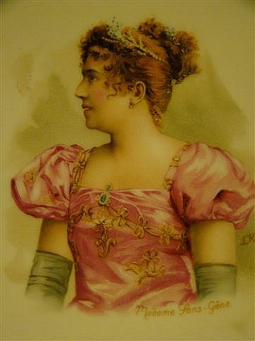 Madame Sans-Gene porcelain portrait plate Madame Sans-Gene porcelain portrait plate