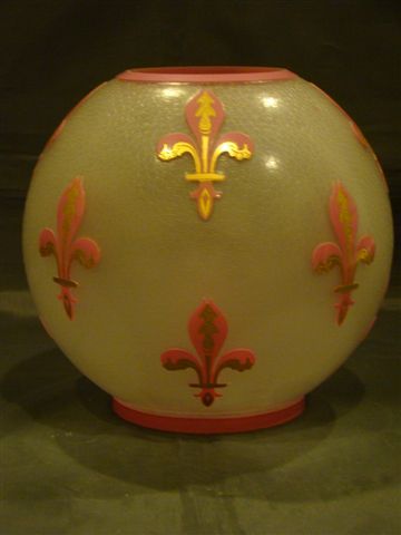 French Baccarat antique pink opaline cameo glass banquet oil lamp French Baccarat antique pink opaline cameo glass banquet oil lamp