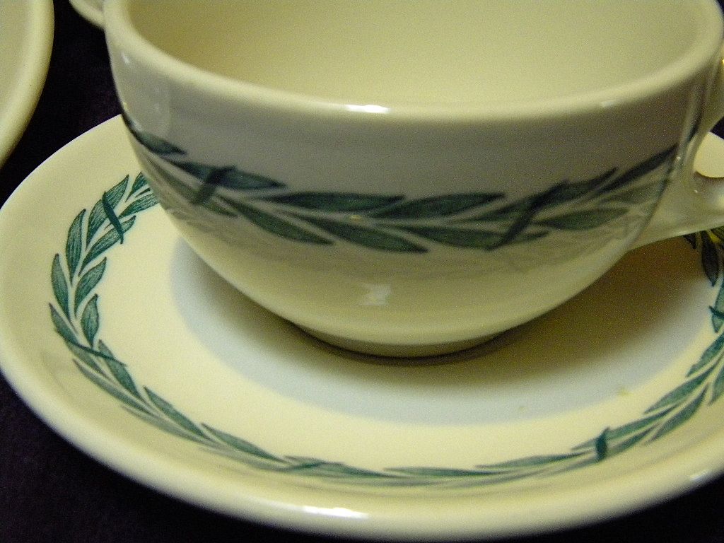 and Restaurant (4 Mayer coffee Coffee saucers diner Vintage China and Laurel   Cups cups Ware Saucers vintage