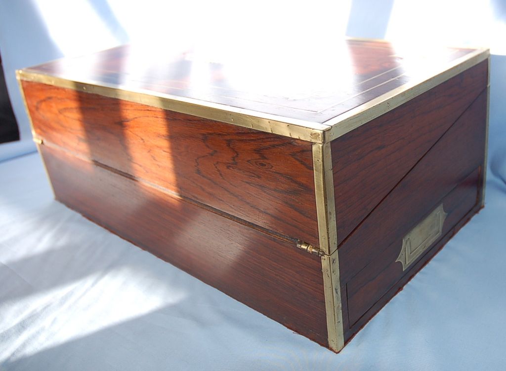 Early 19th Century English Brass-bound Rosewood Writing Slope Early 19th Century English Brass-bound Rosewood Writing Slope