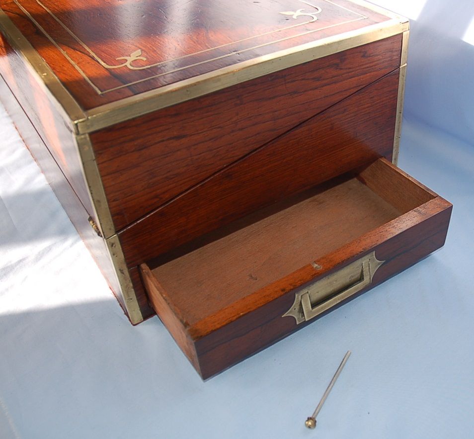 Early 19th Century English Brass-bound Rosewood Writing Slope Early 19th Century English Brass-bound Rosewood Writing Slope