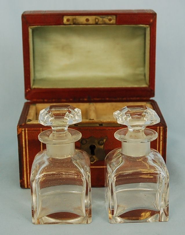 19th Century English Leather-Covered Perfume Caddy 19th Century English Leather-Covered Perfume Caddy