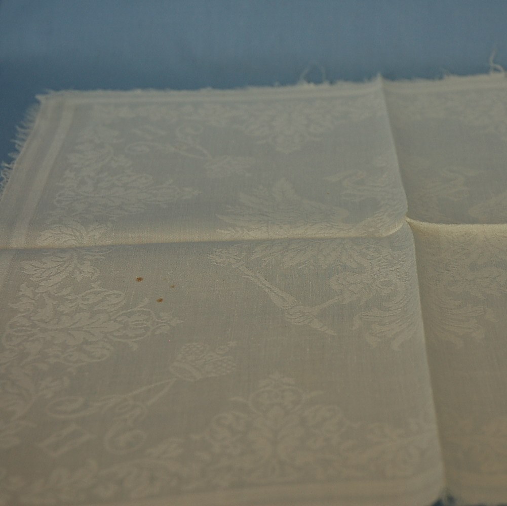 19th Century Imperial Russian Damask Napkin with Imperial Eagle and