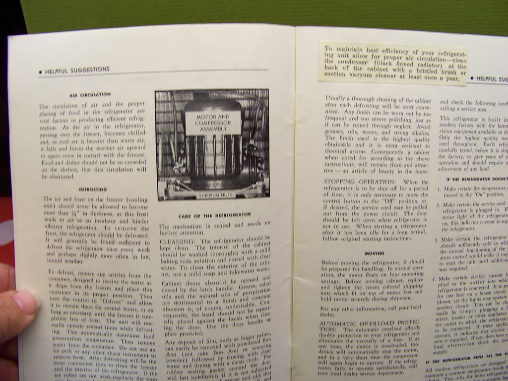 Vintage CORONADO Electric Refrigerator Instructions and RECIPES Cook book Vintage CORONADO Electric Refrigerator Instructions and RECIPES Cook book