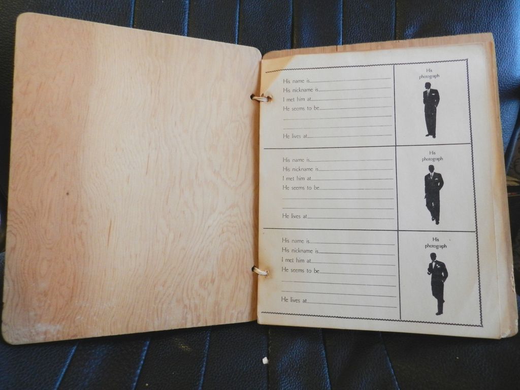 1940's Wooden Book "HIM" Book A Husband Wish List 1940's Wooden Book "HIM" Book A Husband Wish List