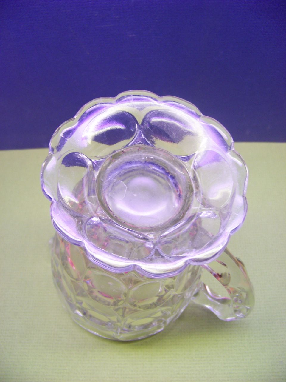 Glass Thumbprint Pitcher Clear Juice Pitcher with a thumbprint design Glass Thumbprint Pitcher Clear Juice Pitcher with a thumbprint design