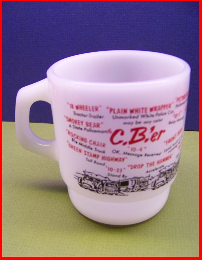 Fire King Glass Coffee Mug CB'er Trucker Mug CB Language Jargon Fire King Glass Coffee Mug CB'er Trucker Mug CB Language Jargon