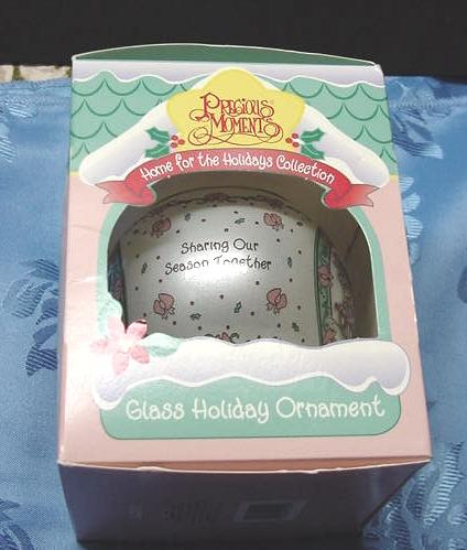 1995 Precious Moments Glass Holiday Ornament Sled With Runners 1995 Precious Moments Glass Holiday Ornament Sled With Runners