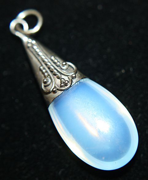 Vintage Opal Drop Pendant Ornate Cap Marked 925 Vintage Opal Drop Pendant Ornate Cap Marked 925