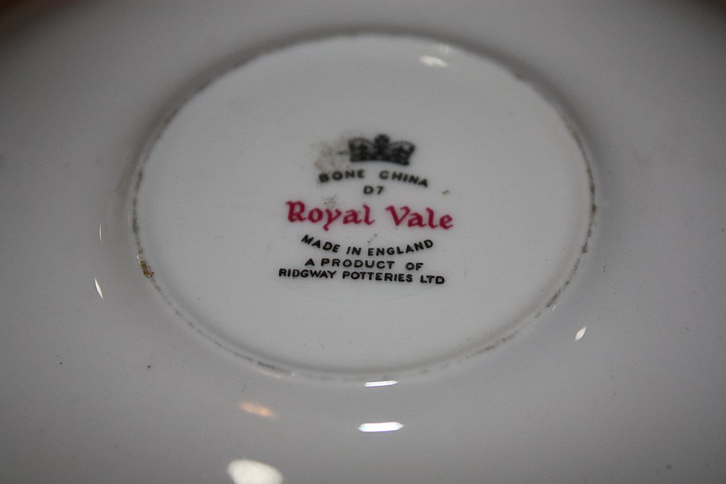 Vintage English China Royal Vale Cup Saucer Demitasse Set Vintage English China Royal Vale Cup Saucer Demitasse Set