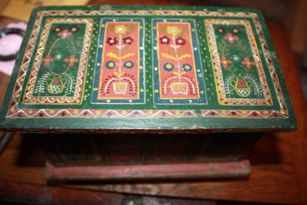 Antique Miniature Blanket Chest Box 19c Highly Detailed Hand Painted Antique Miniature Blanket Chest Box 19c Highly Detailed Hand Painted