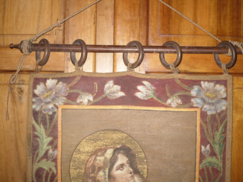 Antique 1905 Painting Church Banner Madonna after Ferruzzi Madonnina Antique 1905 Painting Church Banner Madonna after Ferruzzi Madonnina