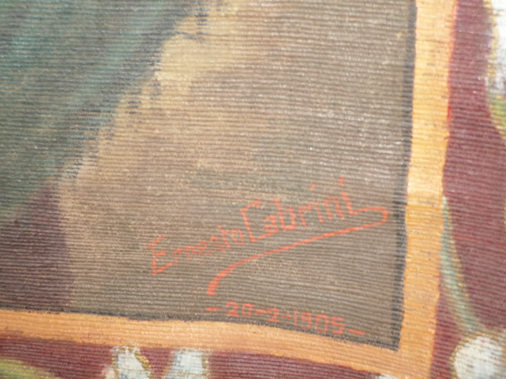 Antique 1905 Painting Church Banner Madonna after Ferruzzi Madonnina Antique 1905 Painting Church Banner Madonna after Ferruzzi Madonnina